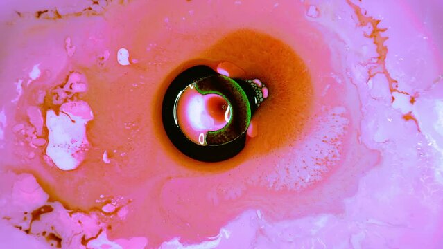 Abstract Liquid Effects in Motion, 4K, 60fps video of abstract liquid effects with vibrant colors and swirling patterns, Acrylic and Ferrofluid. Ideal for creative backgrounds, artistic&nbsp;projects