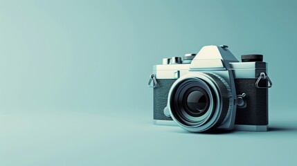 Fototapeta premium old style camera. photographer's day holiday concept. place for text.