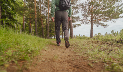 hiking in the forest