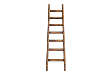 Wooden ladder isolated on transparent background