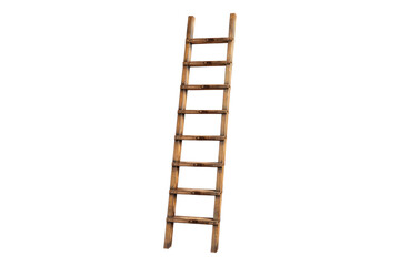 Wooden ladder isolated on transparent background