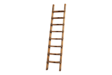 Wooden ladder isolated on transparent background