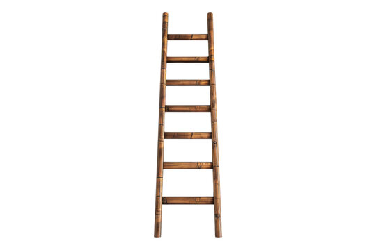 Wooden ladder isolated on transparent background