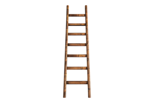 Wooden ladder isolated on transparent background