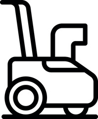 Clean, minimalist icon representing a lawn mower, perfect for web and app design