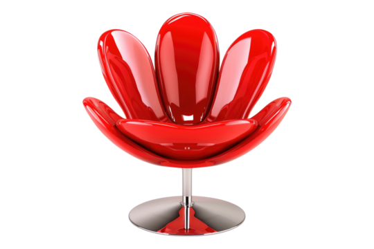 Modern color tulip chair isolated on transparent background