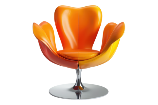 Modern color tulip chair isolated on transparent background