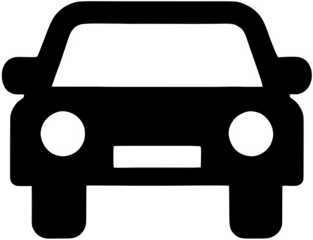 A front-view car pictogram