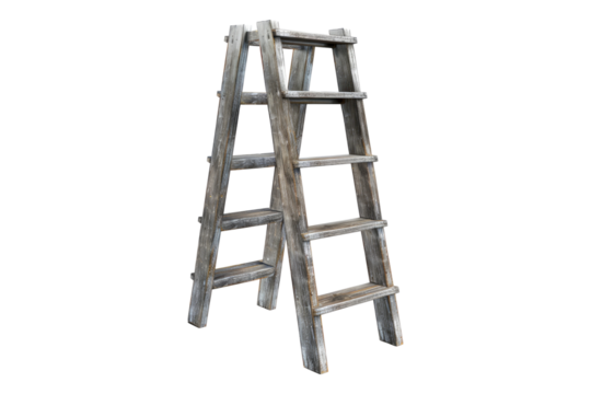 Modern step ladder isolated on transparent background
