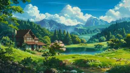 Fototapeta premium Beautiful rural landscape