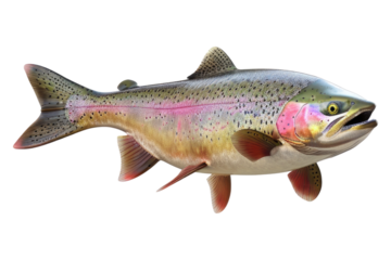 Rainbow trout isolated on transparent background