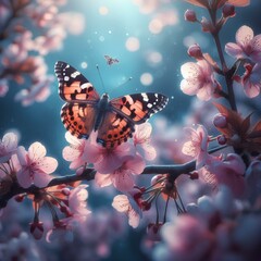In the data wilderness, a butterfly flutters gracefully, its vibrant hues a dance of transformation and beauty.