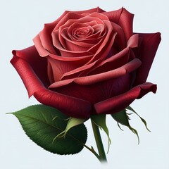 Isolated in purity, a red rose blooms, embodying love's timeless essence within the database of emotions.