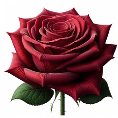 Isolated in purity, a red rose blooms, embodying love's timeless essence within the database of emotions.