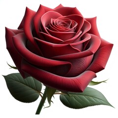 Isolated in purity, a red rose blooms, embodying love's timeless essence within the database of emotions.