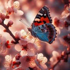 In the data wilderness, a butterfly flutters gracefully, its vibrant hues a dance of transformation and beauty.