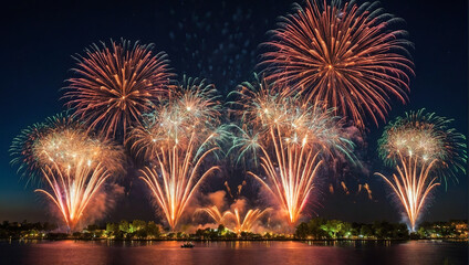 Bright festive fireworks