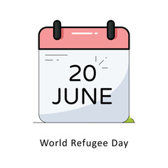 World Refugee Day filled outline Design illustration. Symbol on White background EPS 10 File