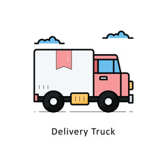 Delivery Truck outline filledDesign illustration. Symbol on White background EPS 10 File