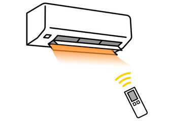 エアコン右向送風口温風リモコン