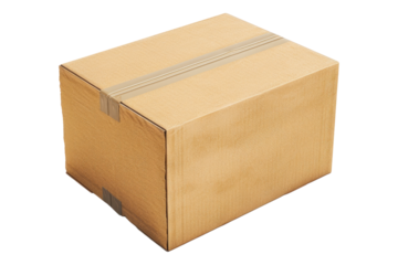 Rectangular cardboard box isolated on transparent background
