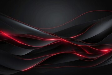 Dark grey black abstract background with Red glowing lines design for social media Ai generated.
