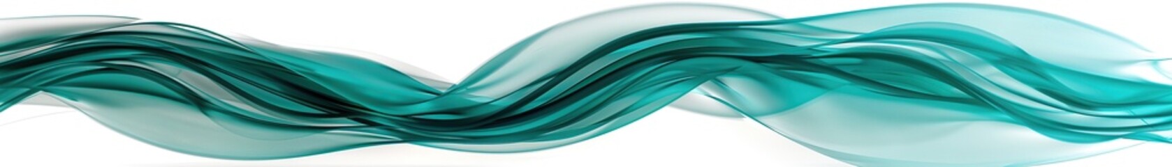 Fototapeta premium Waves of deep turquoise, vibrant and refreshing, elegantly flowing across a white background, reminiscent of tropical waters