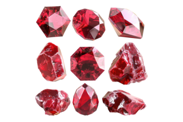 Set of Ruby gem isolated on transparent background