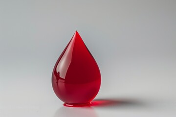 Obraz premium Blood drop on gray background symbolizing World Blood Donor Day