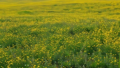 Fototapeta premium Golden Splendor: A Study of Bright Yellow Wildflowers in Summer and Winter