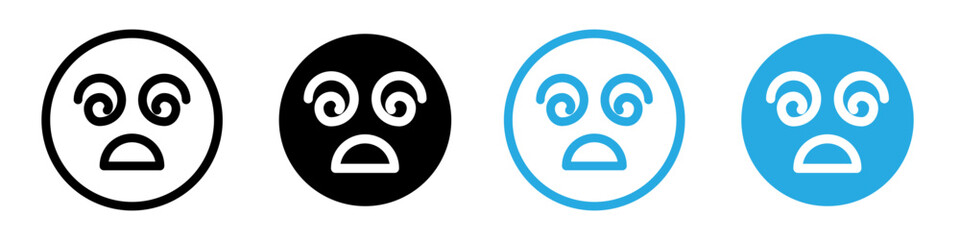 Hypnotized emoji icon logo set vector