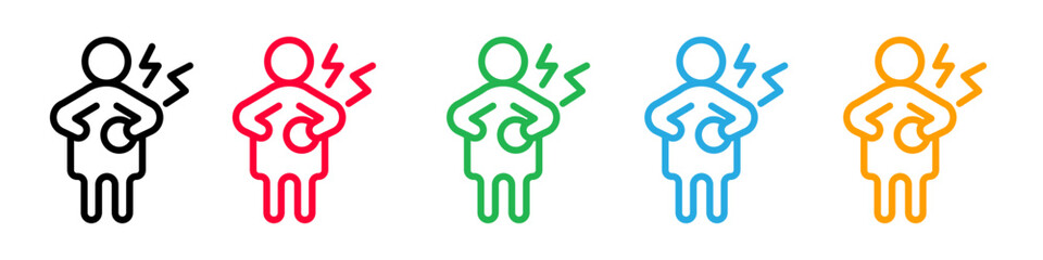 Heart attack icon logo set vector