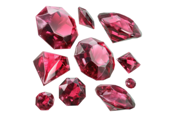 Set of Ruby gem isolated on transparent background