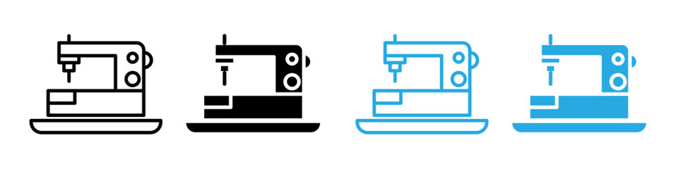 Sewing machine icon logo set vector