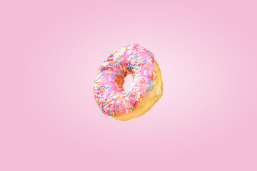 Delicious donut with a colorful sprinkle decoration