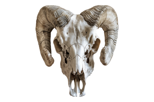 Skull of sheep isolated on transparent background