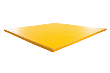 High-quality yellow foam mat ideal for gymnastics, yoga, and exercise. Provides excellent support and comfort for various fitness activities.