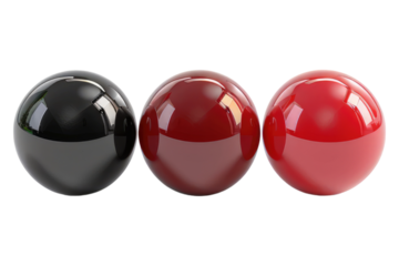 Snooker balls isolated on transparent background