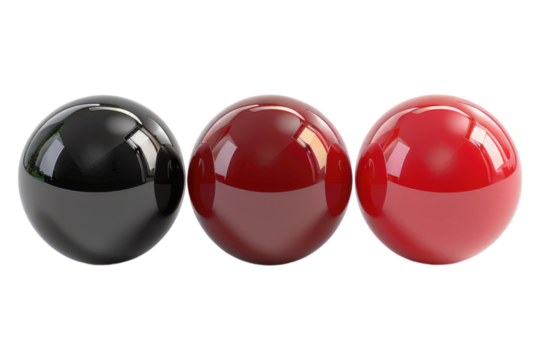 Snooker balls isolated on transparent background