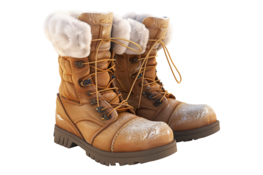 Snow boots isolated on transparent background