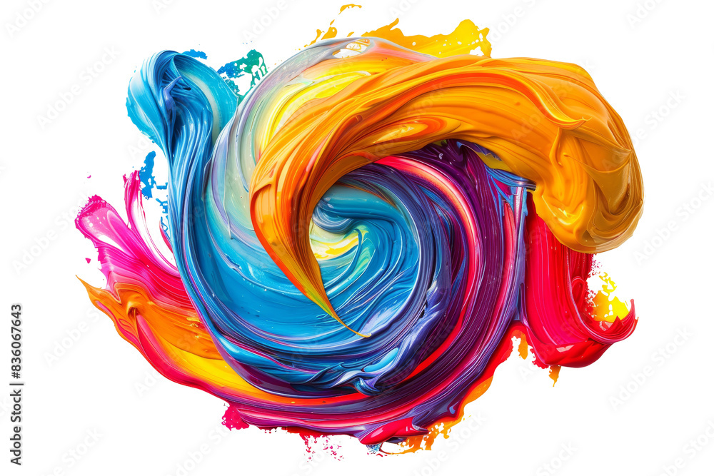 Poster vibrant and colorful abstract swirl of mixed paints creating an eye-catching pattern, perfect for ar