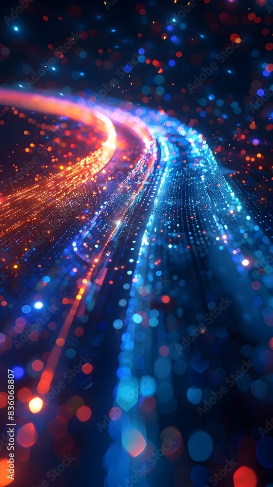 Poster vibrant digital data streams representing high speed technology and connectivity