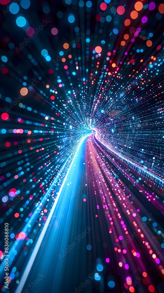 Poster high speed digital data transfer visual abstract concept of advanced communication technology
