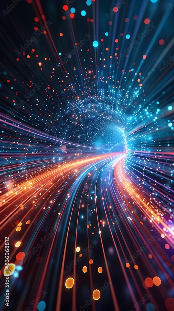 Poster high speed digital data transfer abstract representation of futuristic technology concept