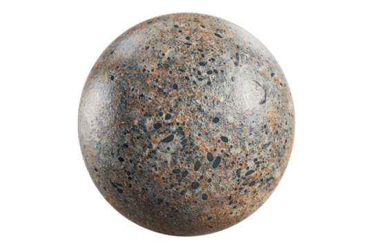 Sphere with noise texture isolated on transparent background