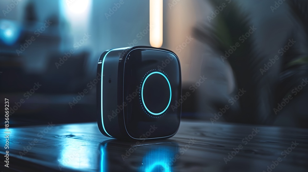 Poster sleek and intuitive powered language translation device with futuristic interface