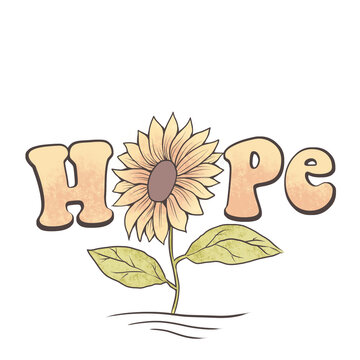 vector illustration of a flower, hope