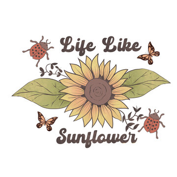vector illustration of a sunflower