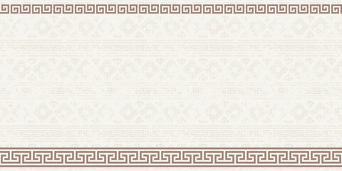 Ethnic background on the theme of Mongolian national ornament, frame, seamless pattern, vector design