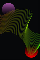 Vertical Vibrant gradient wave line background vector. Abstract trendy modern design wallpaper for covers, Brochures, flyers, card, web, Poster, music poster, Banners. Vector illustration